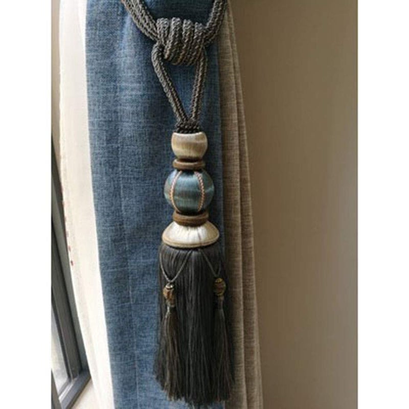 yawpnan Paired Lantern Single Hanging Ball Tassels Curtains Buckle Sling Binding Lantern Tiebacks Handcrafted Braided Buckle Drapery Curtain Holdbacks Window Treatments for Home 2 Pack - Image 5